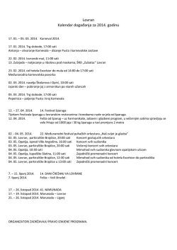 Kalendar događanja u Lovranu 2014
