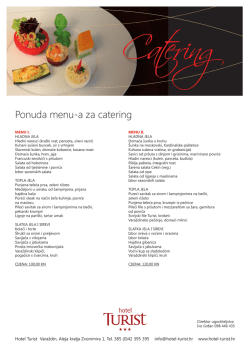 Ponuda menu-a za catering