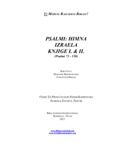 Psalmi 73-150 Komentar - Free Bible Commentary