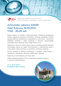 Radionica Zadar - Radna skupina za aritmije i elektrostimulaciju srca