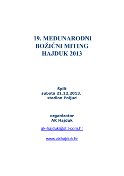Rezultati 19. Božićnog mitinga / Results 2013