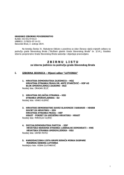 Zbirna lista za izbor članova vijeća mjesnih odbora