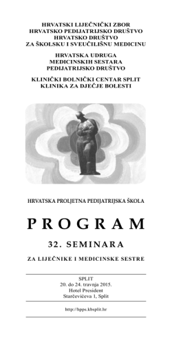 Program 32. seminara - Hrvatsko pedijatrijsko društvo