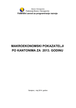 Makroekonomski pokazatelji po kantonima za 2013.