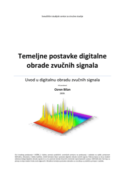 1.0. Temeljne postavke digitalne obrade zvučnih signala