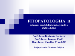 FITOPATOLOGIJA II - Poljoprivredni fakultet u Osijeku