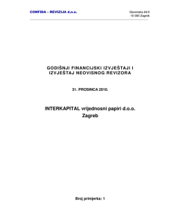 Revidirano financijsko izvješće za 2010.g.