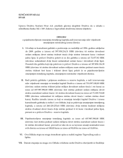 Odluka o pojednostavljenom smanjenju temeljnog kapitala (PDF)
