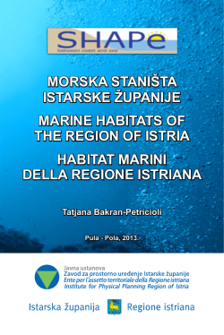 morska staništa istarske županije marine habitats of the region of