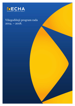 Višegodišnji program rada 2014. – 2018. - ECHA