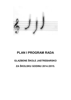 PLAN I PROGRAM RADA - Glazbena Škola Jastrebarsko