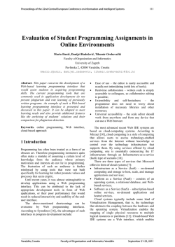 Evaluation of Student Programming Assignments in Online