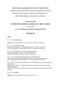 program skupa - Hrvatska akademija znanosti i umjetnosti