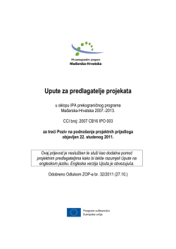 Treći poziv, Upute za predlagatelje projekata - Hungary