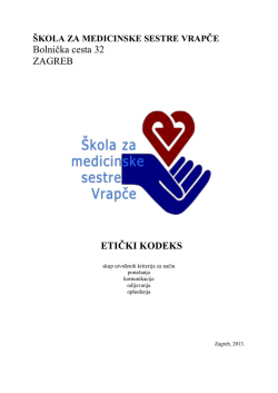 Etički kodeks - Škola za medicinske sestre Vrapče