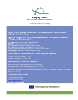 Zeleni Hrvatske – Invitation closing conference 27 11 2014