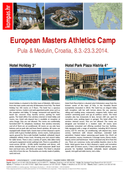 First Master Athletic Training Camp in Croatia March 2014 (PDF)