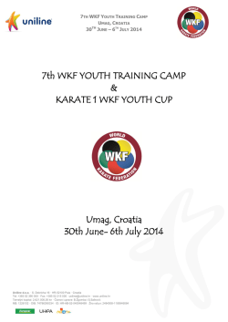 7th WKF YOUTH TRAINING CAMP & KARATE 1 WKF YOUTH CUP