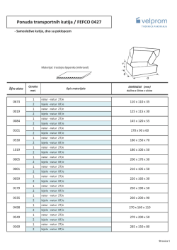 Standardna ponuda samosloživih kutija (FEFCO 0427)