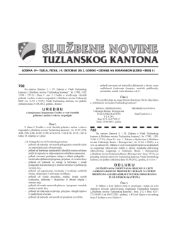 Službene novine Tuzlanskog kantona broj 11
