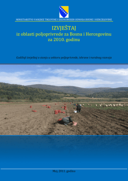 IZVJEŠTAJ iz oblasti poljoprivrede za Bosnu i Hercegovinu za 2010
