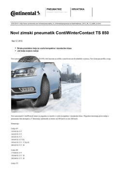 Novi zimski pneumatik ContiWinterContact TS 850