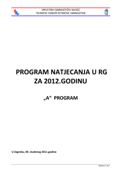 A» program - Hrvatski gimnastički savez