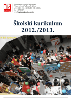 ŠKOLSKI KURIKULUM - Komercijalna i trgovačka škola Bjelovar