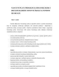 nastavni plan i program za bosanski jezik u