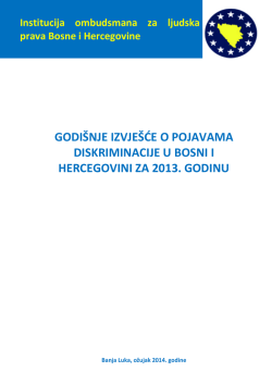 Godišnje izvješće o pojavama diskriminacije u Bosni i Hercegovini