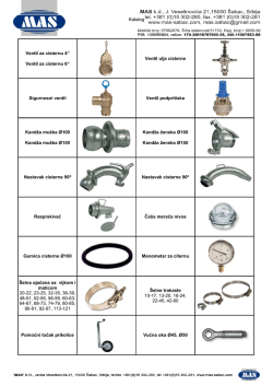 Katalog Ventil ulja cisterne Sigurnosni ventil Ventil - MAS