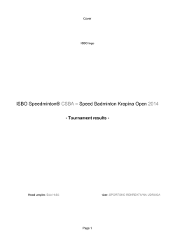 ISBO Speedminton® CSBA – Speed Badminton Krapina Open 2014