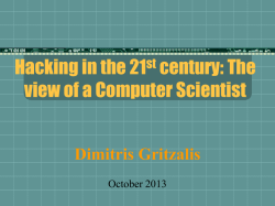 Hacking in the 21st century: The view of a Computer Scientist