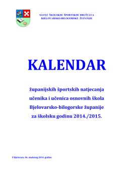 kalendar oš 7. i 8. razredi - Savez školskih športskih društava