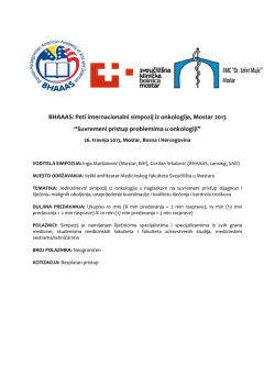 BHAAAS: Peti internacionalni simpozij iz onkologije, Mostar 2013