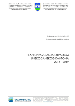 plan upravljanja otpadom unsko-sanskog kantona 2014