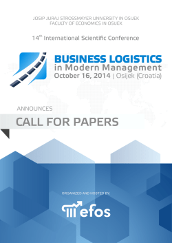 call for papers - Business Logistic in Modern Management Conference