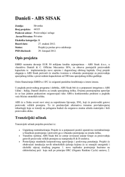 Danieli - ABS SISAK [EBRD - Project Summary Document]