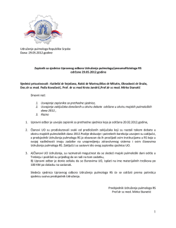 Udruženje pulmologa Republike Srpske Dana: 29.05.2012.godine