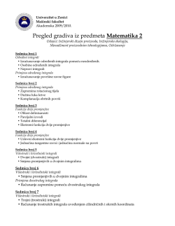 Pregled gradiva iz predmeta Matematika 2