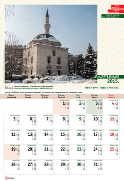 Hidzretski Kalendar 2015