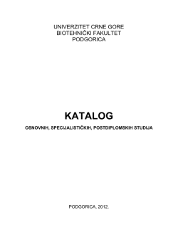 KATALOG - Biotehnički fakultet