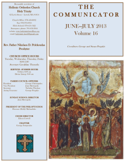 June - July 2013 Volume 16 - holy trinity greek orthodox church