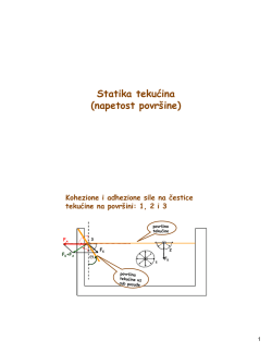 Statika tekućina (napetost površine)