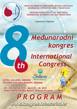Program HDMSARIST2015 - 8. Međunarodni kongres HDMSARIST