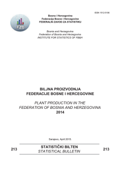 213 213 statistički bilten statistical bulletin 2014 federacije bosne i