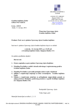 Poziv za 6. sjednicu - Gradska knjižnica Zadar