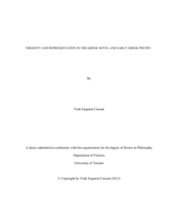 By Vichi Eugenia Ciocani A thesis submitted in conformity