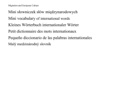 Mini słowniczek słów międzynarodowych Kleines Wörterbuch