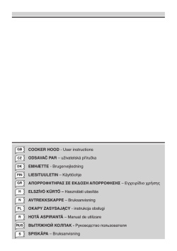 COOKER HOOD - User instructions ODSAVAČ PAR